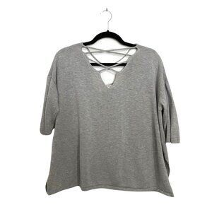 Standard Peoples Project LA Bowie Knit Light Grey Criss Cross Top